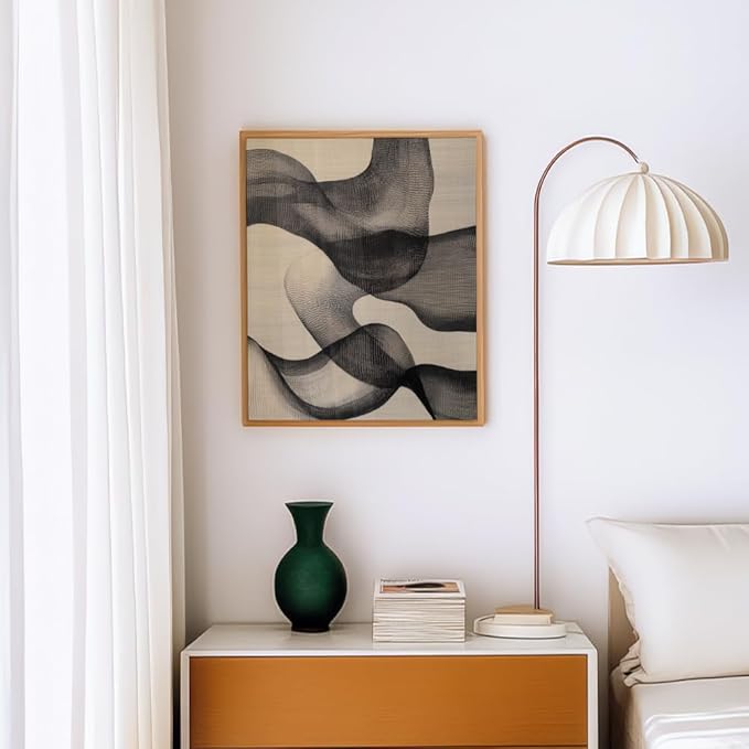 (Unframed) (16x20 Inch) Matte Wall Art Print Of Minimalist Line Embroidery of Abstract Lines - Eco-Friendly Poster, Custom Decor for Home, Office, Bedroom, Bath Room, Living Room, Dining Room, Made i