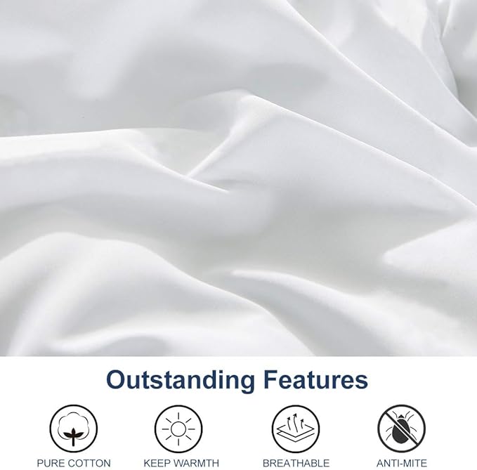 ACCURATEX Duvet Insert King Comforter - 400GSM Fluffy Down Alternative Fill Hotel Collection Heavyweight Comforter,Soft Warm Thick Duvet for Winter, 8 Corner Tabs - Machine Washable,White,104x90