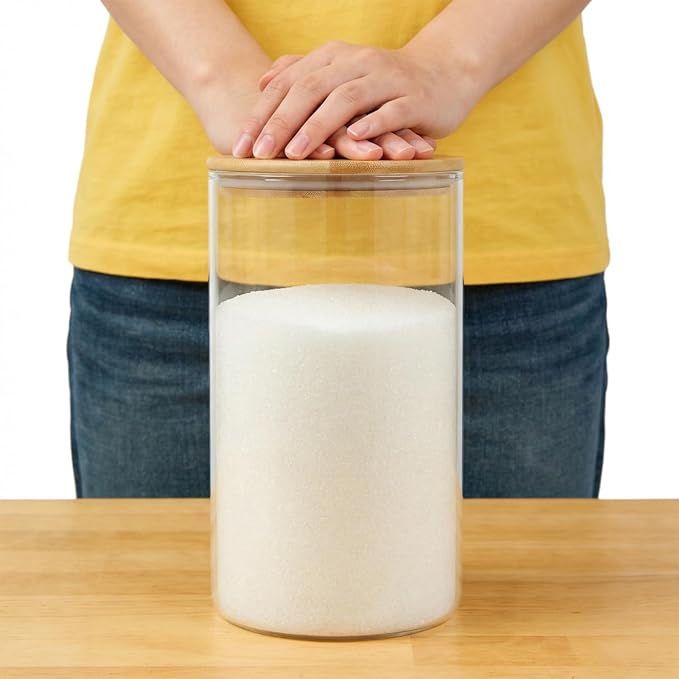 2-Pack Large Glass Flour and Sugar Storage Containers ( 130 fl oz )