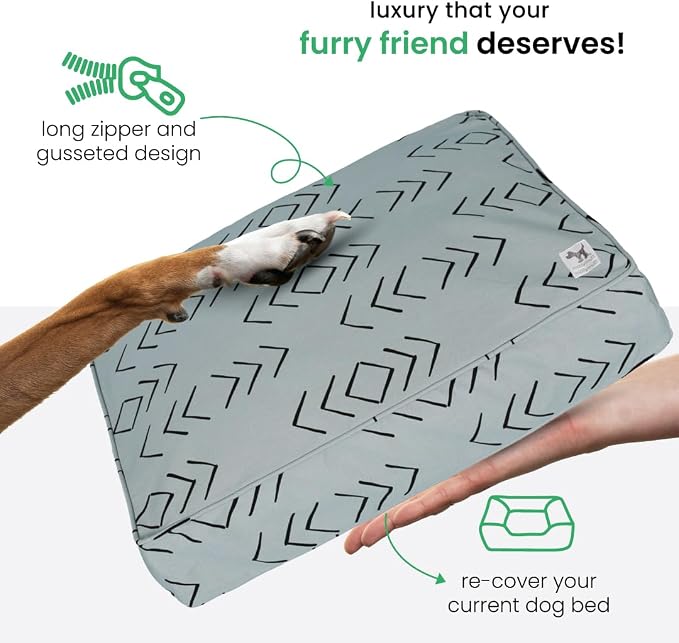 Molly Mutt Medium to Large Duvet Cover, Reflections, Blue/Gray with Black Arrows, 27"x36"x5"