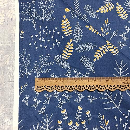 TAOSON 100% Cotton 300 Thread Count Body Pillow Cover Pillowcase Pillow Protector Cushion Cover with Zippers Only Cover No Insert (014 Dark Blue Flower Leaves,21"x54") Fits 20 x 54