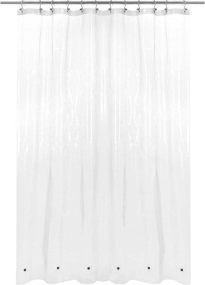Barossa Design X-Long Shower Curtain Liner with 6 Magnets - 72" x 92", Waterproof PEVA Shower Liner for Bathroom, PVC Free, Metal Grommets - Clear, 72X92
