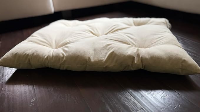 Rectangular Muslin Dog Bed Insert with Raw Cotton Filler, Natural Pet Bed Cushion Insert, Breathable Inner Pillow for Dog Bed Covers (Large 42"x29"x5")