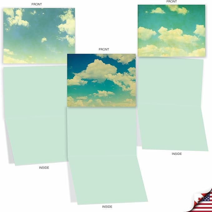 The Best Card Company - Box of 10 All Occasion Cards Blank (4 x 5.12 Inch) - Scenic Landscape Cards Assorted - Cloud 9 M2036