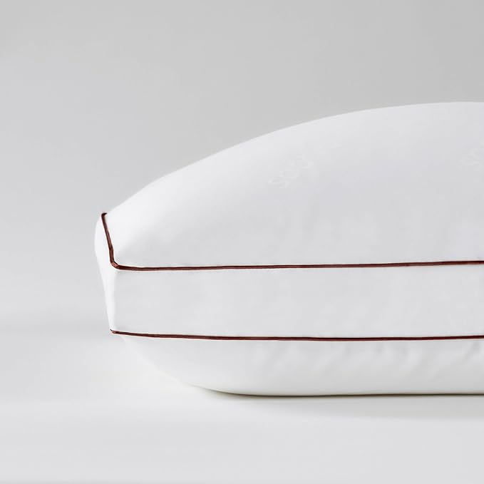 Saatva Latex Pillow - Standard Loft (4" - 5") - Hypoallergenic Pillow with Shredded Latex Core - Breathable - Machine Washable Organic Cotton Cover - King (34"x18") 1 Pack
