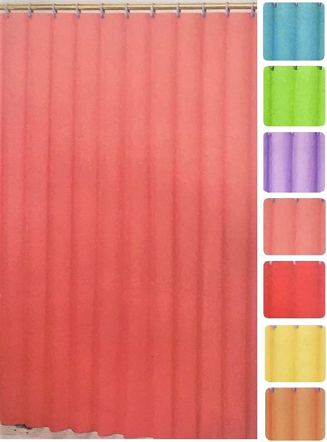 Better Home Deluxe Heavy Weight Shower Curtain Liner Bright Color (Pink)
