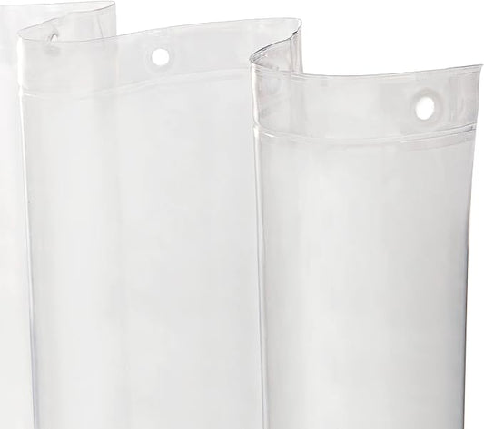 Kenney MB61122PK2 Microban Protected Lightweight 2.8 Gauge Waterproof PEVA Shower Curtain Liner with Durable Eyelet Hang Holes and Weighted Magnetic Hem for Bathroom, 70" W x 72" H, Clear, 2-Pack