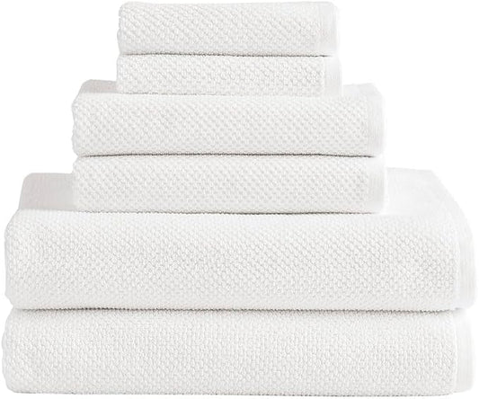 Organic Cotton Textured Towels - White - 2 Bath Sheets