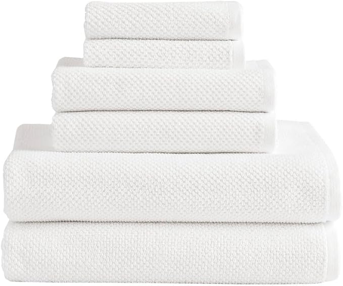 Organic Cotton Textured Towels - White - 2 Hand Towels