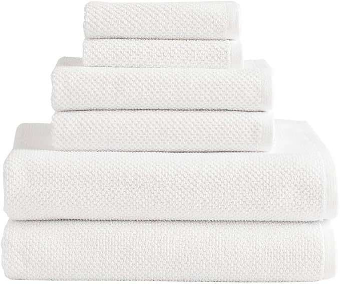Organic Cotton Textured Towels - White - 2 Bath Towels