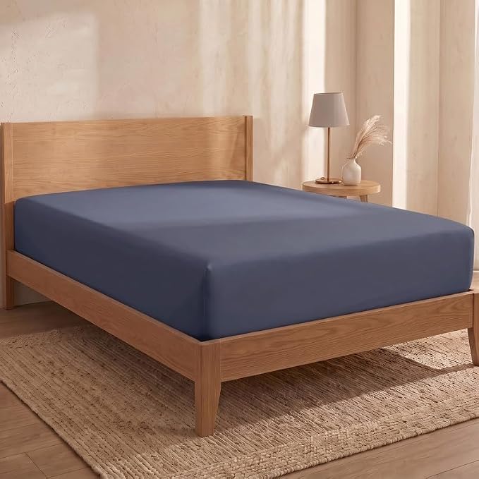 Bioweaves 100% Organic Cotton 1 Full Size Fitted Sheet Only | 300 Thread Count Sateen Weave GOTS Certified with Deep Pocket - Mineral