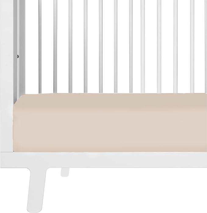 Makemake Organics GOTS Certified Organic Cotton Fitted Crib Sheet Soft Breathable (28"x52", Taupe)
