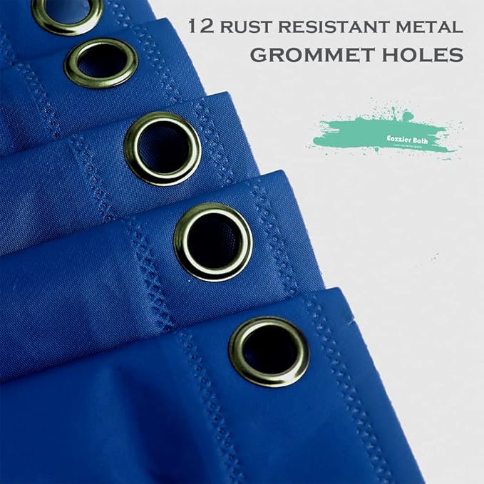 Navy Blue Plastic Shower Curtain Or Liner, 72x72 Inch Thin Lightweight Dark Blue Plastic Bathroom Shower Showroom Inner Curtain with Rustproof Metal Grommet Holes and Weighted Magnets