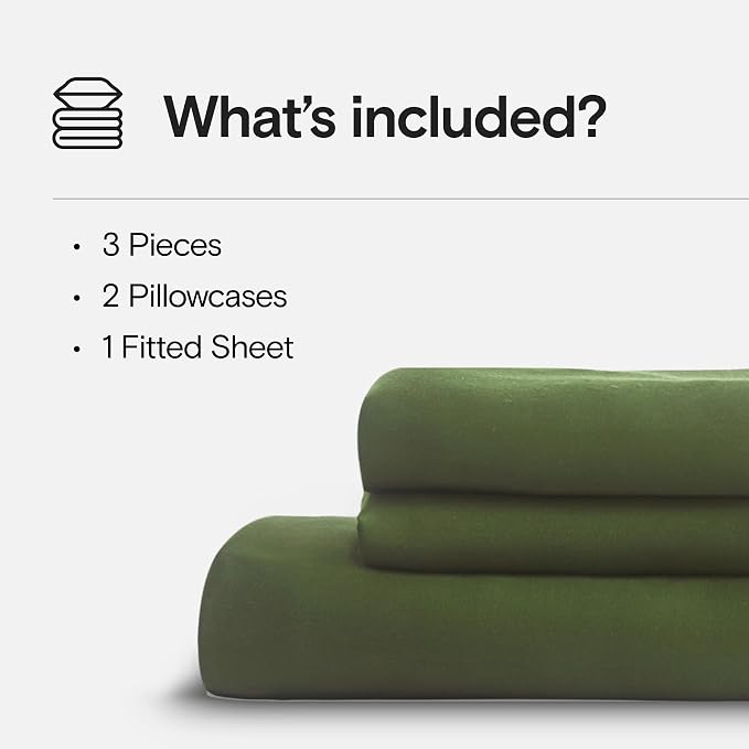 DOZ Sheet Set, 100% Viscose derived from Bamboo, Organically Grown, Buttery Soft, Cooling Sheets, High GSM, Deep Pockets - 3 Piece - 2 Pillowcases 1 Fitted Sheet (Forest, Full)