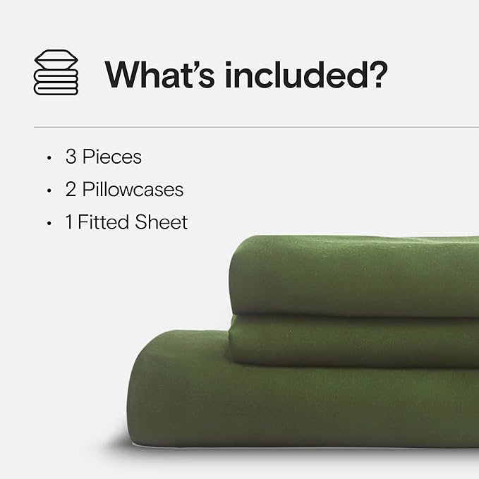 DOZ Sheet Set, 100% Viscose derived from Bamboo, Organically Grown, Buttery Soft, Cooling Sheets, High GSM, Deep Pockets - 3 Piece - 2 Pillowcases 1 Fitted Sheet (Forest, Queen)