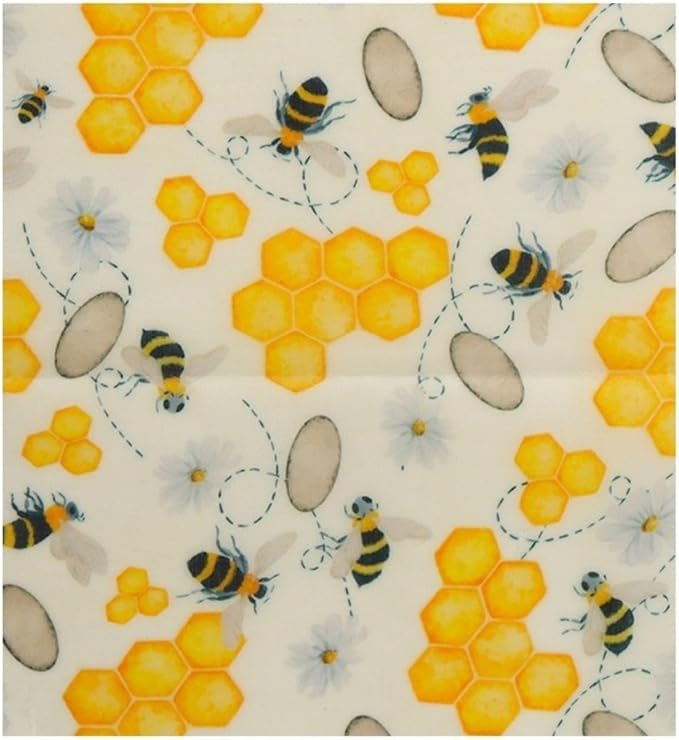 Reusable Beeswax Food Wraps for Fruits, Organic Cotton Beeswax Wrap Set, Zero Waste Eco-Friendly Alternative to Plastic Wrap, BPA-Free, for Fruit, Vegetable, Bowl Cover (3 Pack: S/M/L)