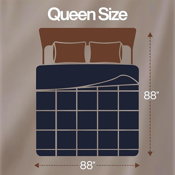 Utopia Bedding Queen Comforter Duvet Insert, Quilted Navy Comforter with Corner Tabs, Box Stitched Down Alternative Comforters Queen Size 88 x 88 inches