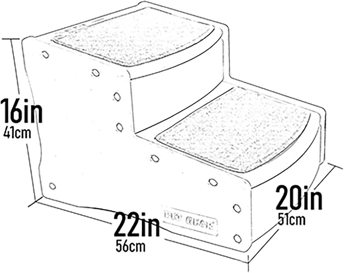 Pet Gear Easy Step II Extra Wide Pet Stairs, Coffee Bean | 2 Step, For Cats/Dogs up to 200 pounds, Removable/Washable Carpet, Easy Assembly, No Tools Required