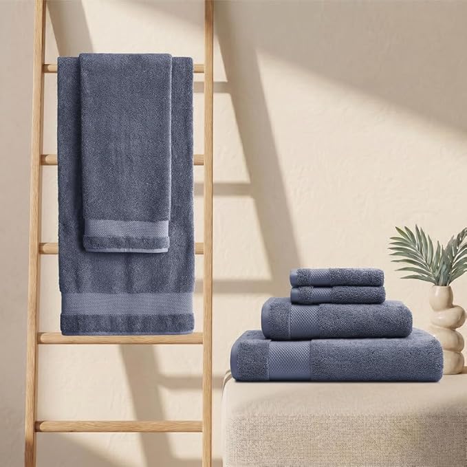 BIOWEAVES 100% Organic Cotton 700 GSM Luxury Wash Cloths GOTS Certified 13" x 13" Face Towel - Mineral, Pack of 12