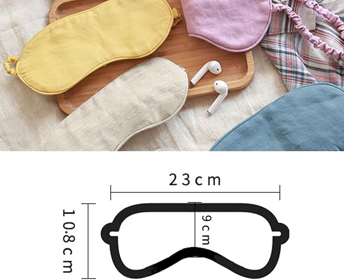 100% Pure Linen Sleep Mask Blackout Eye Mask for Sleeping, Eye Cover with Adjustable Strap - Organic Cotton Core Linen Eyes Mask Breathable for Travel - Gift for Women Men (Moonlight Gray)
