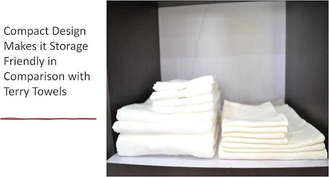 Bath Towel Set Waffle, Organic Cotton, GOTS Certified (Ivory) Super ABSORBANT & Quick Dry, NO SOFTENERS, Environment Friendly, 1xBATH 58x30.5, 2xHAND 29x20, 4xFACE 12x12 INCH