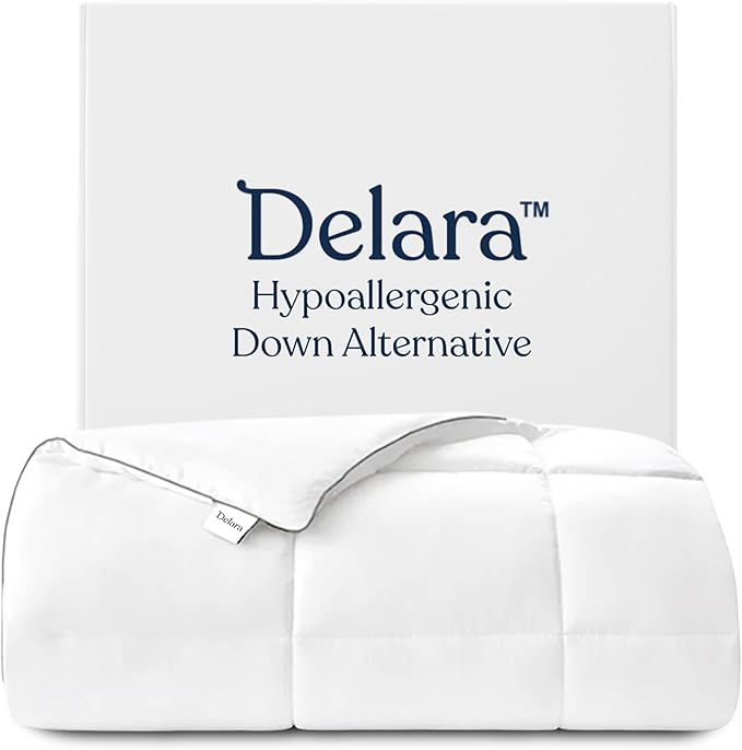 Queen Size Down Alternative Duvet Insert - Ultra-Soft GOTS Certified Organic Cotton Cover Hypoallergenic Snow Down Alternative-Filled Hotel Collection Comforter, 350 GSM All Season Warmth