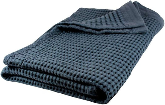 GILDEN TREE Waffle Bath Sheet Quick Dry Towel, Thin Luxury Bath Towels, Bath Sheets 40x80 Large Bath Towels, Modern Style (Midnight Blue)