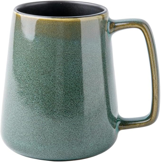 24 OZ, Large Ceramics Coffee Mugs with Handle, Extra Large Tea and Coffee Cup for Office and Home，Microwave and Dishwasher Safe,For Gift and Present(Green)
