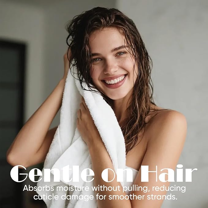 AIDEA Microfiber Hair Towel, 40 X 20 Inches Soft Wrap for Women, Super Absorbent & Fast Drying Turbans for Long, Thick, Curly Hair- Anti Frizz Wrap with Elastic Strap