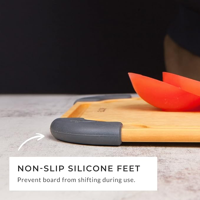 Elihome Essential Series Cutitng Board for Kitchen- Natural Wood Fiber, Dishwasher Safe, Eco-Friendly, Juice Grooves, Non-slip Feet, Non-Porous, Reversible, BPA Free, Medium - 12" x 8", 12pcs Pack