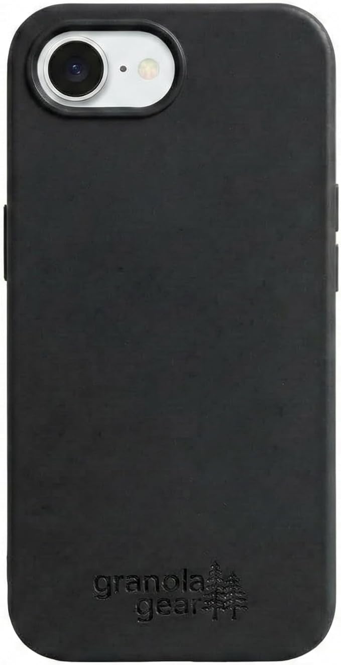 Eco by GranolaGear - Eco-Friendly Phone Case for iPhone 17e - Biodegradable, Compostable, Plastic-Free, Made from Plants - Black Stone