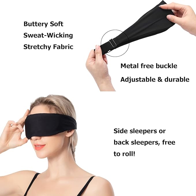 ALASKA BEAR Sleep Mask for Men and Women, Machine Washable Eye Mask for Sleeping Side/Back/Stomach 100% Blackout, Headband Design (I Love Sleep)