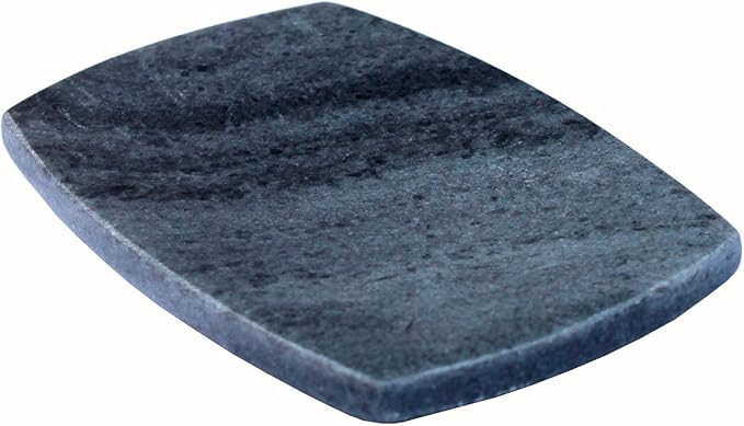 KLEO Natural Stone Soap Dish or Bath Accessories for Bath Tub or Wash Basin (Black with Natural Lines) (Pack of 2)