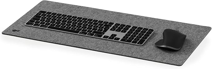 Oakywood Craft 100% Merino Wool Felt & Cork Desk mat – Sustainable, Handmade Wool Felt Desk pad with Cork Base for Comfort and Stability – 100% Merino Wool & Cork - Grey 62x30cm (24.41x11,8 in)