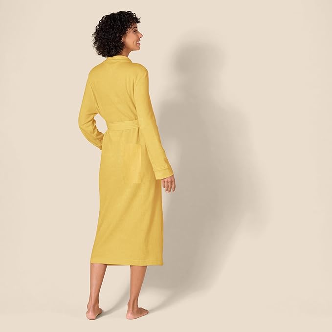 Amazon Essentials Women's Lightweight Waffle Full-Length Bath Robe with Pockets (Available in Plus Size)