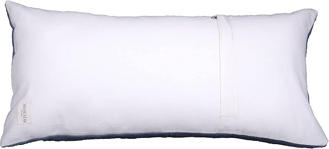 Trade Star Boho Spring Breathable Cushion Case Handloomed Farmhouse Pillow Case 100% Cotton Lumbar Pillow Cover Indian Modern Summer Cooling Lumbar Pillow Cover (Dark Grey ALMA 12X24 INCHES)