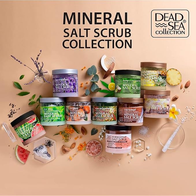 Dead Sea Collection Tea Tree Salt Scrub – Exfoliating Body Scrub for Women – Moisturizing and Nourishing Skin – with Pure Oils and Dead Sea Minerals (23.28 Oz)