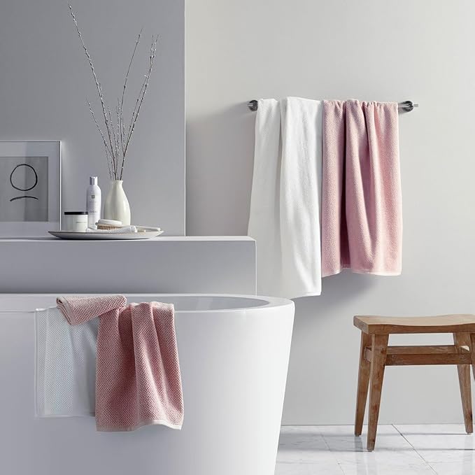 Organic Cotton Textured Towels - White - 2 Hand Towels