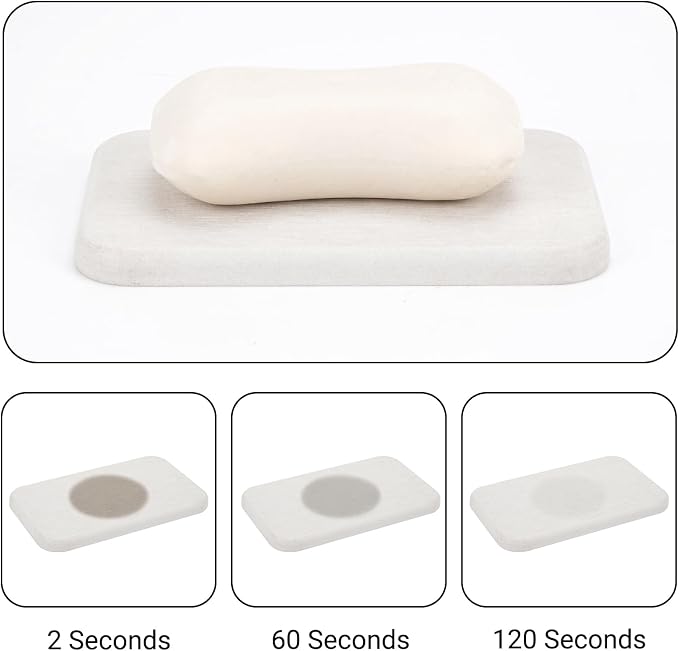 Adorila 2-Pack Diatomite Soap Dish - Instant Dry Bar Soap Holder for Bathroom & Kitchen Sink (White)