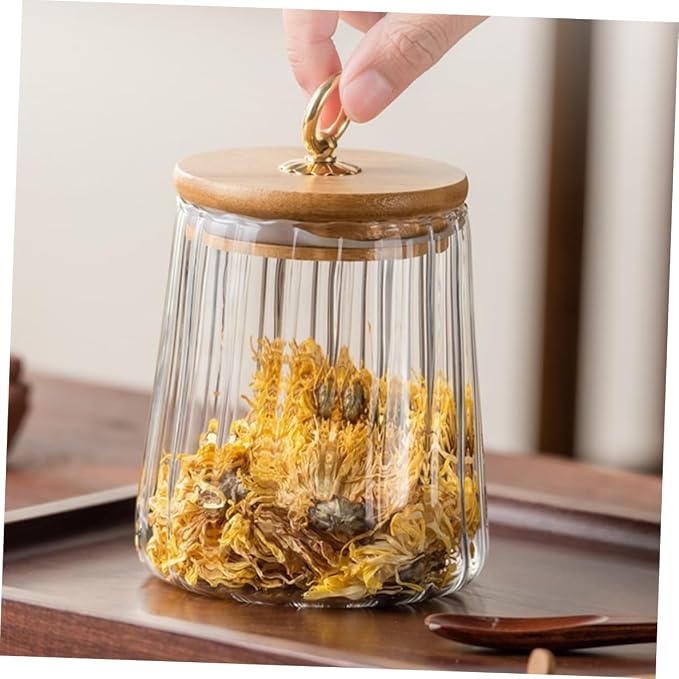 Borosilicate Glass Storage Jars Glass Jar Bamboo Lid Airtight Seal for Kitchen Food Storage