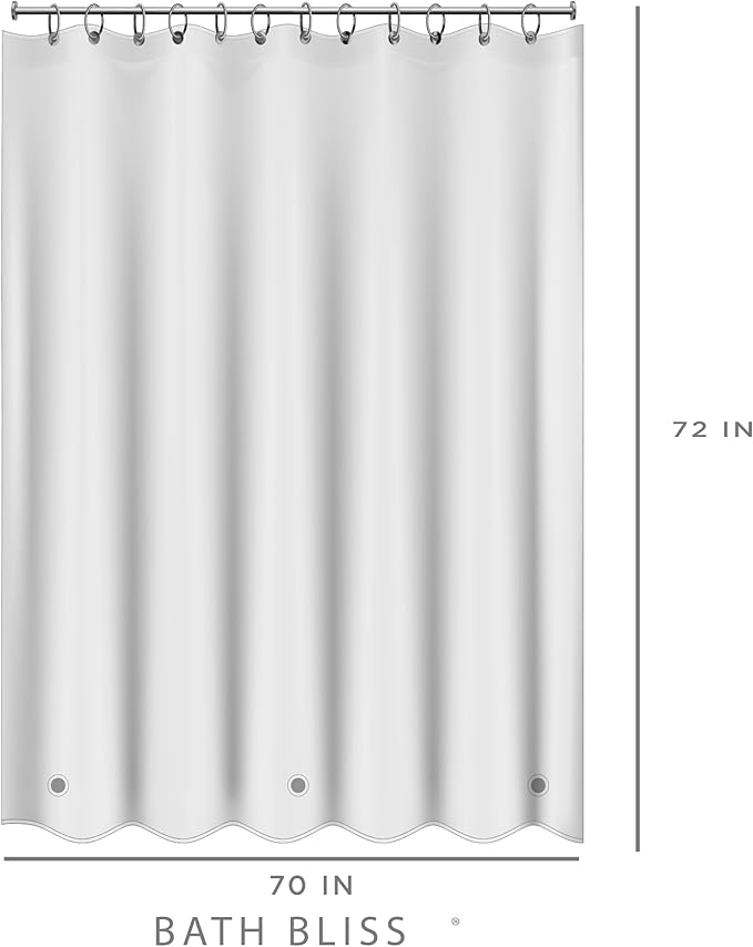 Bath Bliss Premium Shower Curtain Liner in Clear