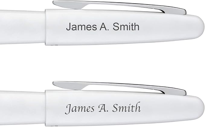 Goldspot Personalized Pilot Metropolitan Animal Tiger Fountain Pen in Custom Engraved Pen in Matte White