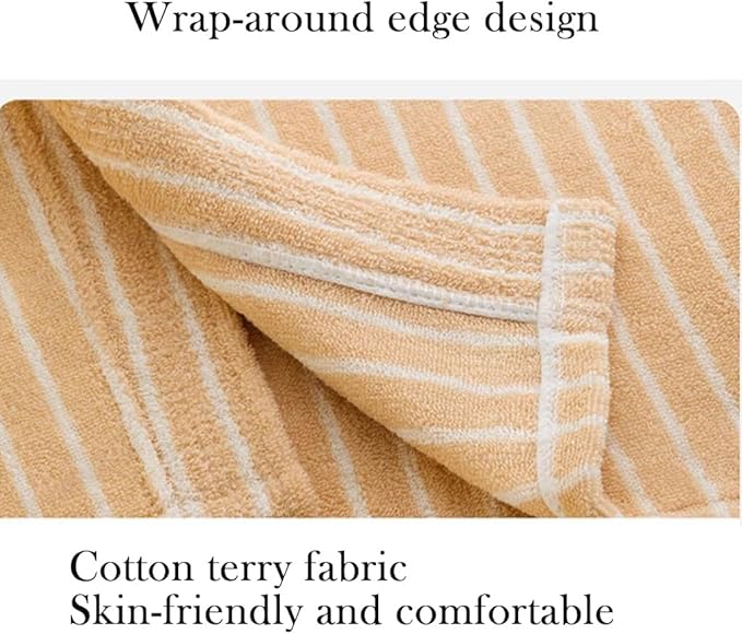 Cotton Terry Stripe Bathrobe For Women And Men,Luxury Kimono Soft Terry Cloth Robe,Comfortable Loungewear Nightwear