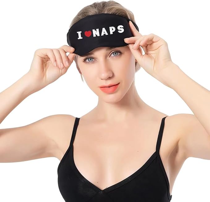 ALASKA BEAR Sleep Mask Personalized Comfort for Men and Women Total Blackout Eye Mask for Sleeping/Napping, Machine Washable (I Love Naps)