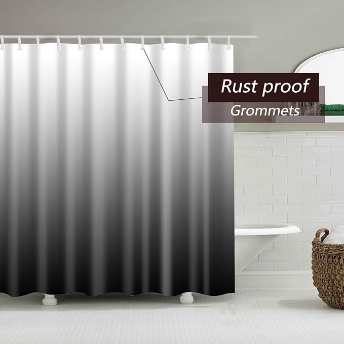 TIKABC Shower Curtain Liner, Grey Lightweight Shower Curtain Liners, Plastic Shower Curtains, 72x72 inch PEVA Shower Liner with 12 Grommet Holes 3 Magnetic Weights