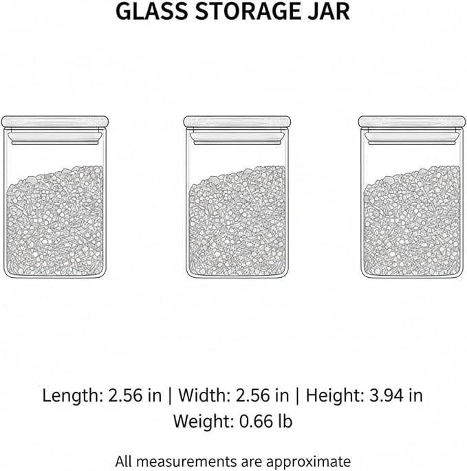 Borosilicate Glass Storage Jar with Bamboo Lid, Airtight Dry Food Canister for Kitchen Pantry & Countertop Organization