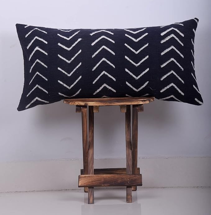 Trade Star Throw Pillow Case Lumbar Cushion Cover 100% Cotton Pillow Cover Decorative Farmhouse Sofa Mudcloth Floor Modern Boho Bedding Pillow Cases for Office 12X24 Inches