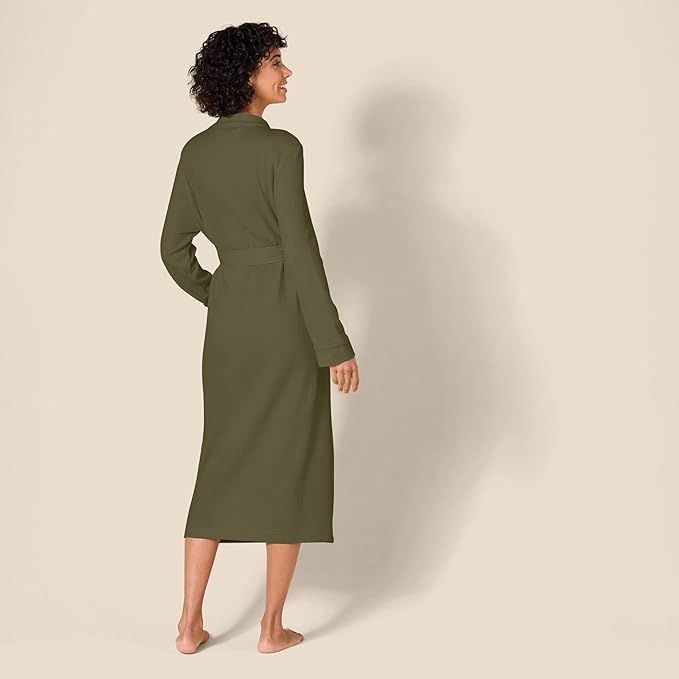 Amazon Essentials Women's Lightweight Waffle Full-Length Bath Robe with Pockets (Available in Plus Size)