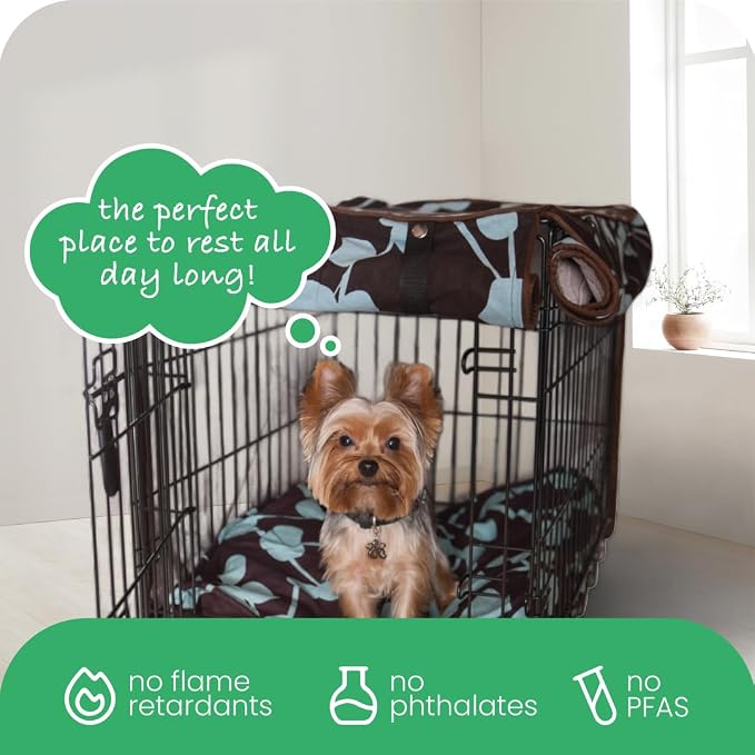 Molly Mutt Your Hand in Mine Dog Crate Cover, 100% Cotton Canvas Cover with 2 Roll-Up Panels, Ideal for Dog or Cat Crate, Durable, Washable, and Free of Harmful Chemicals, 30" x 21" x 24"