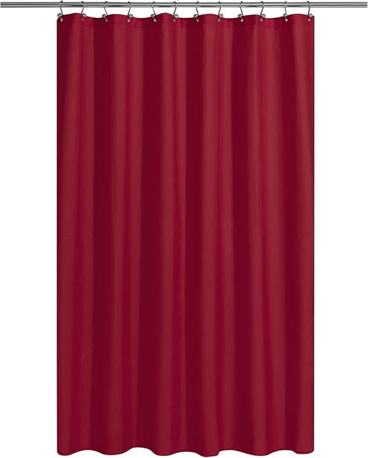 N&Y HOME Fabric Shower Curtain or Liner with Magnets - Hotel Quality Red Shower Curtain for Bathroom, Machine Washable, Water Repellent - Red, 72x72